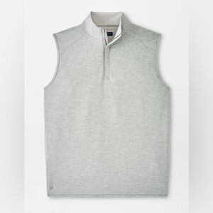 Peter Millar Gale Gray Stealth Performance Quarter-Zip Vest MF23XK61 Golf